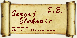 Sergej Elaković vizit kartica